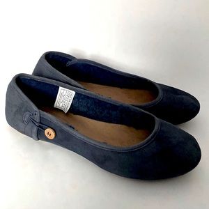 Ugg Navy Eitan Suede Shearling Ballerina Flats